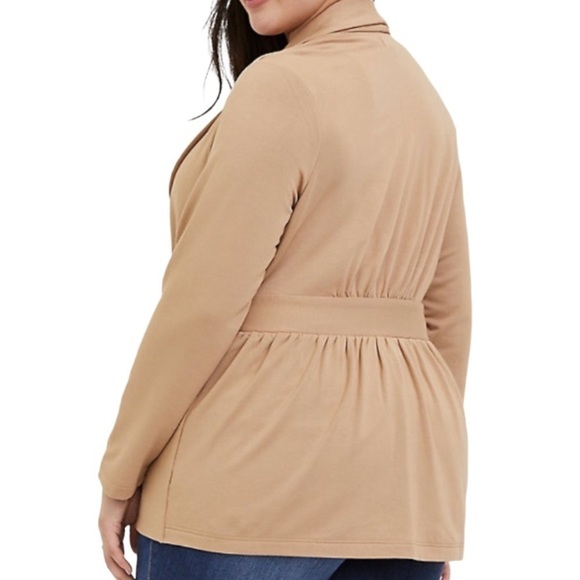 Torrid Women’s Tan Knit Tie Waist Blazer 3X NWT - Picture 4 of 15